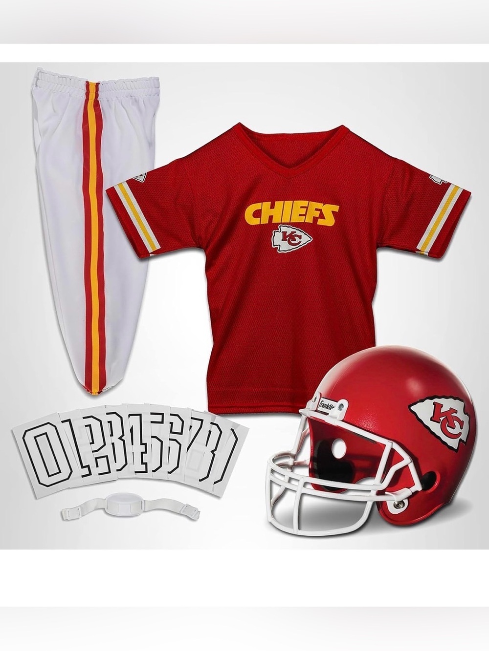 Franklin Kansas City Chiefs Uniform Set NFL Football Jersey Helmet Kids Medium